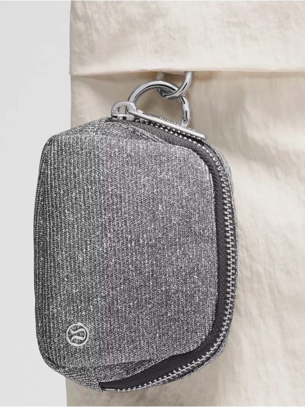 Lululemon Nano Everywhere Belt Bag Silver Glitter NWT
